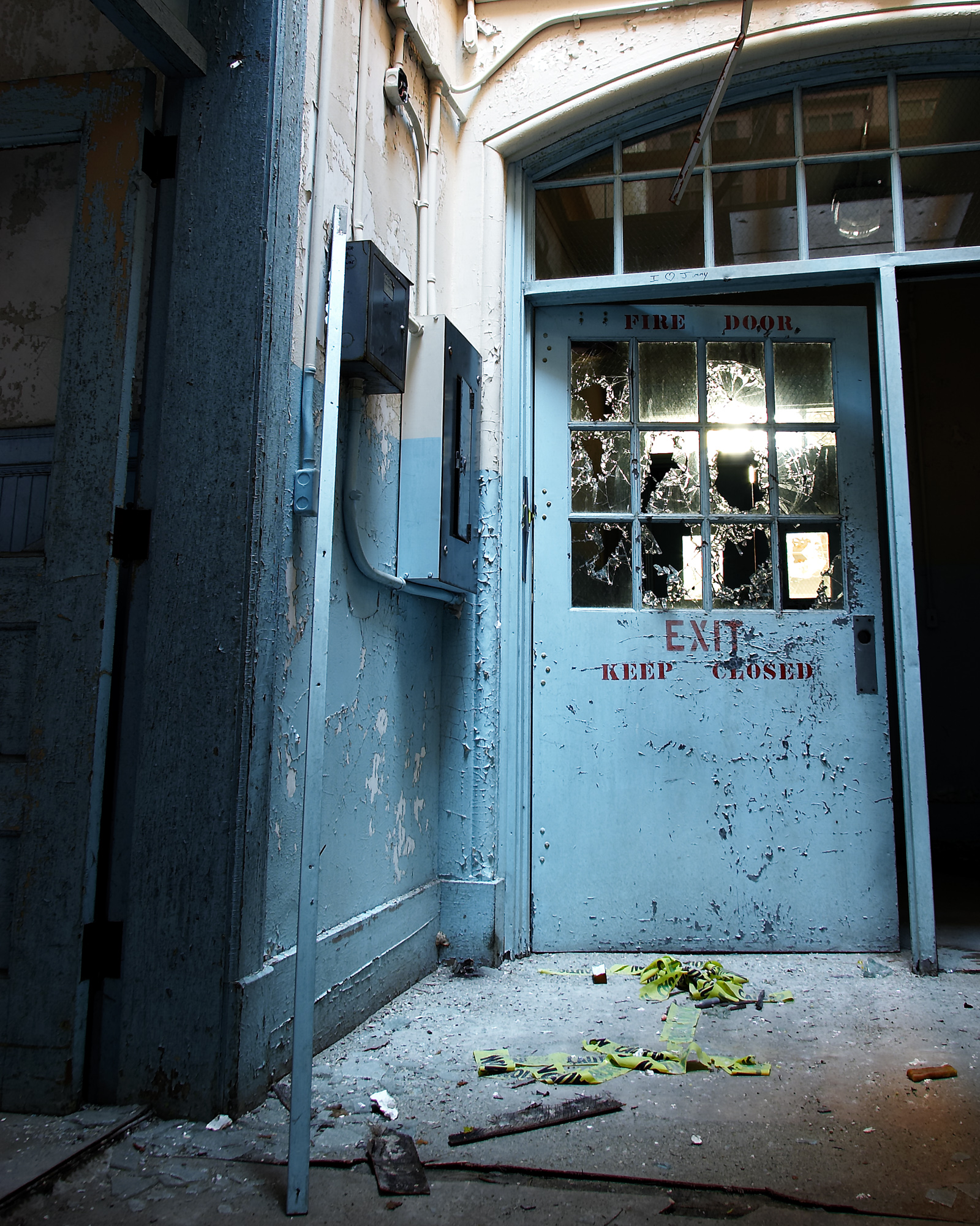 Exit door at Northampton State Hospital