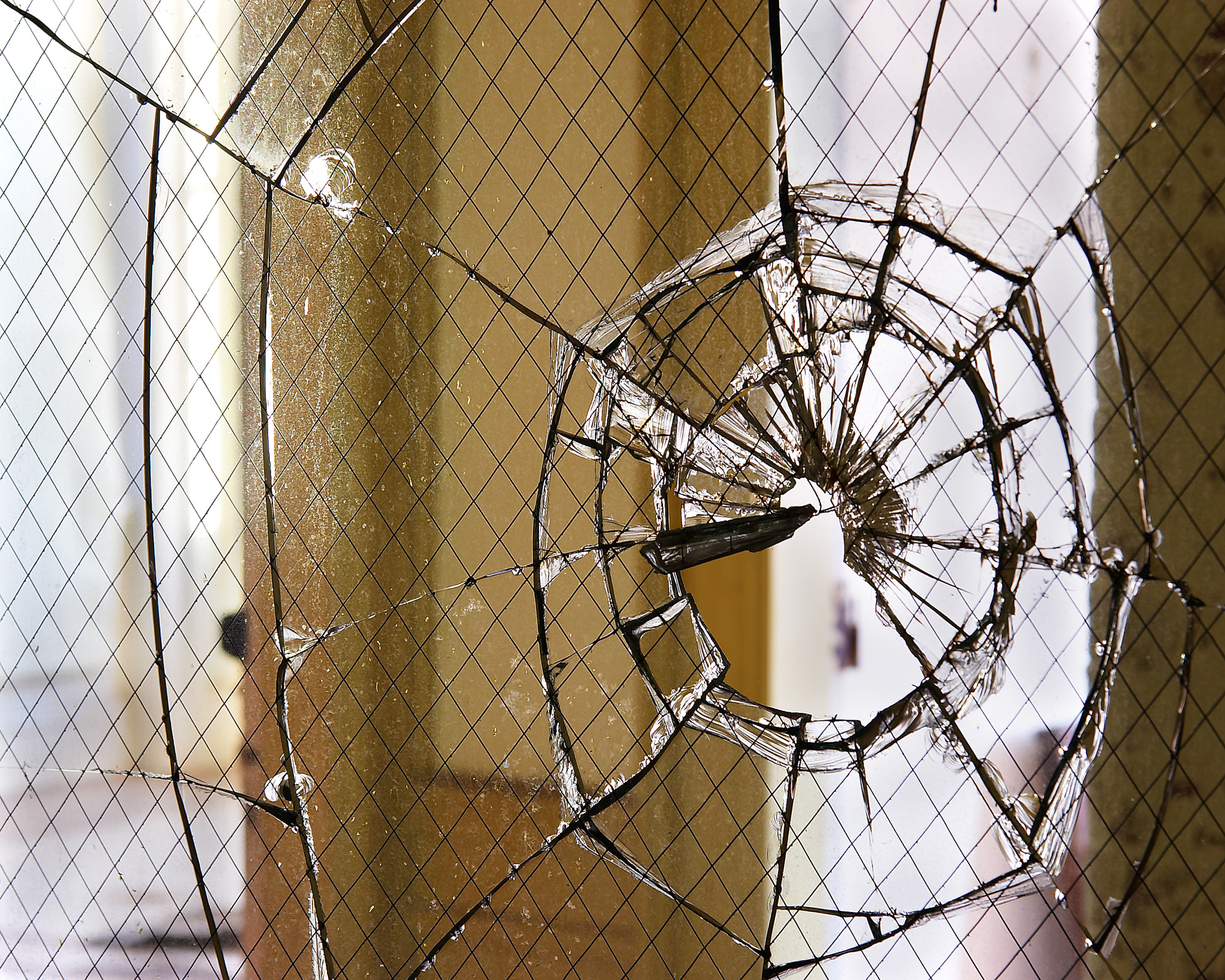 Smashed glass at Northampton State Hospital