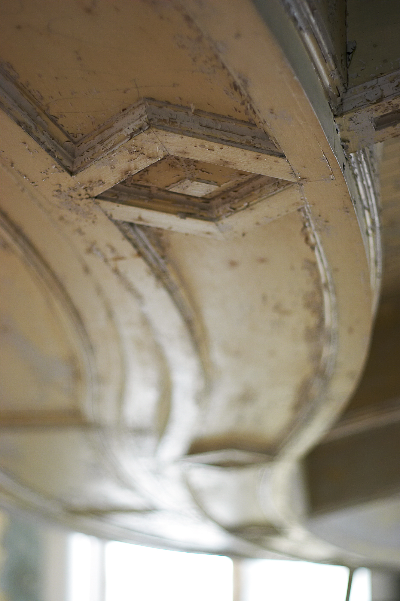 Woodwork detail in the theater at Northampton State Hospital