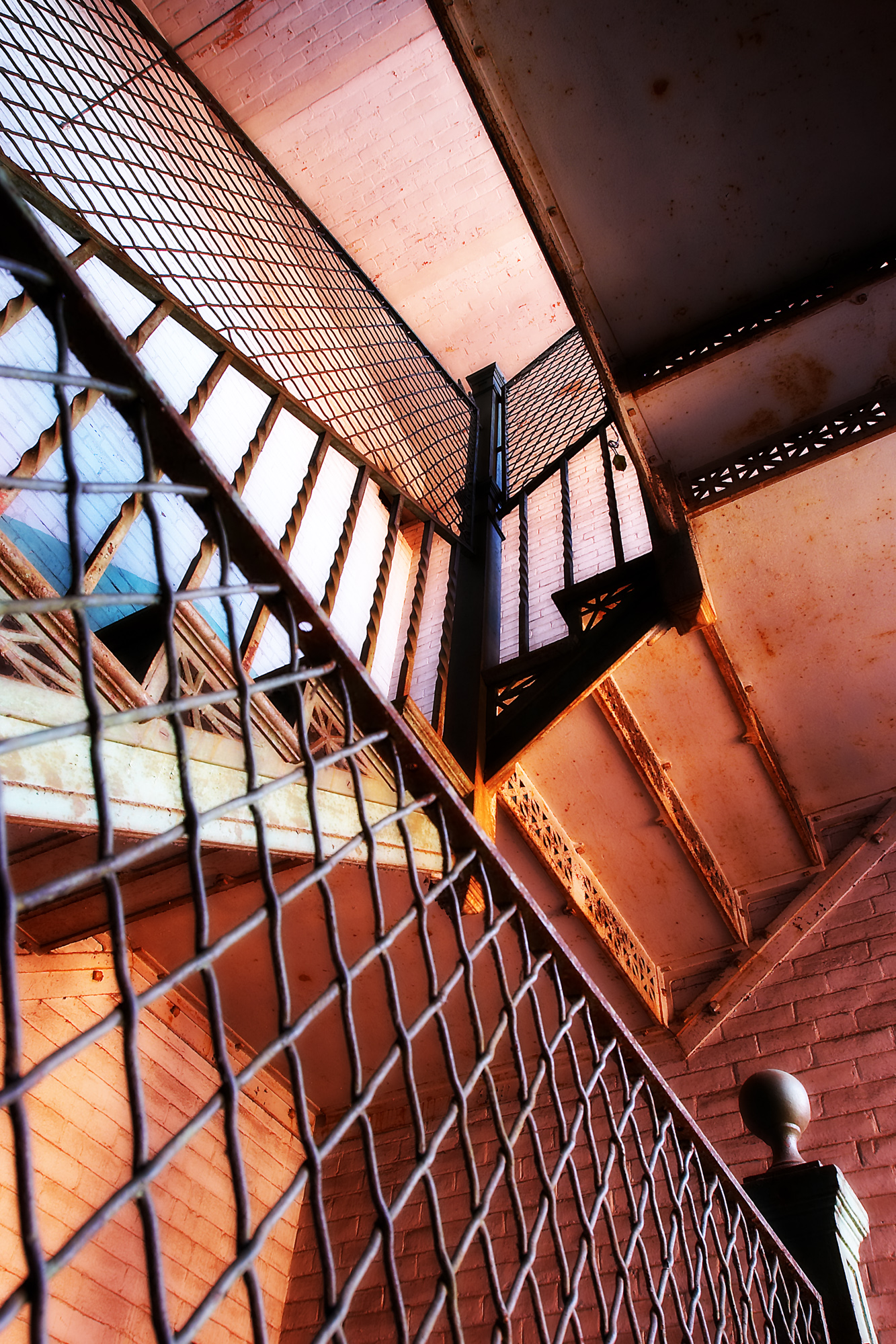 Caged stairs at Northampton State Hospital
