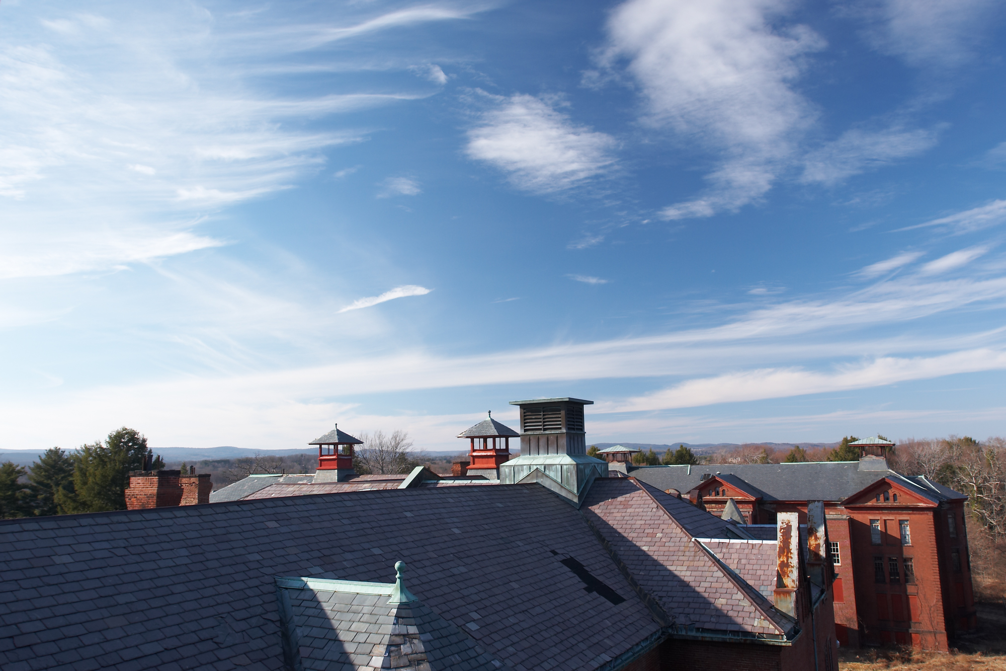 View from the roof of Old Main at Northampton State Hospital