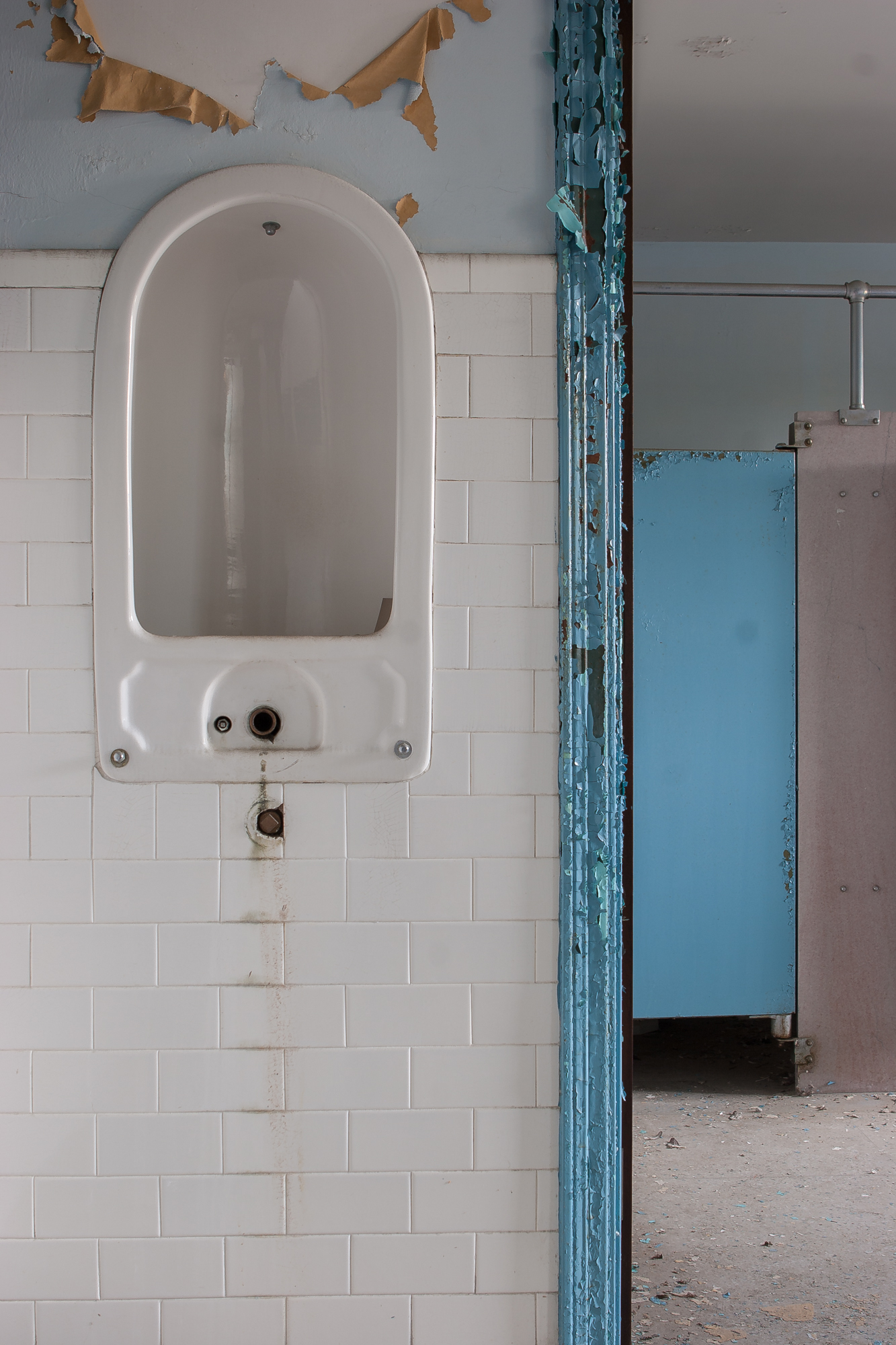 Bathroom water fountain in the male attendants residence at Northampton State Hospital