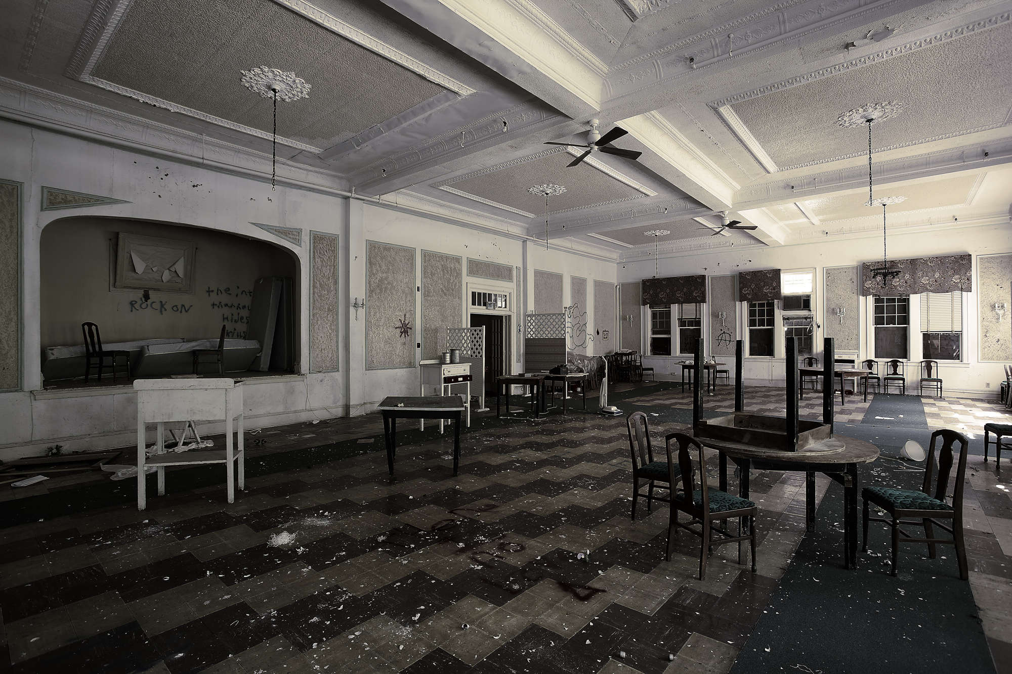 Dining room of the Adler Hotel.