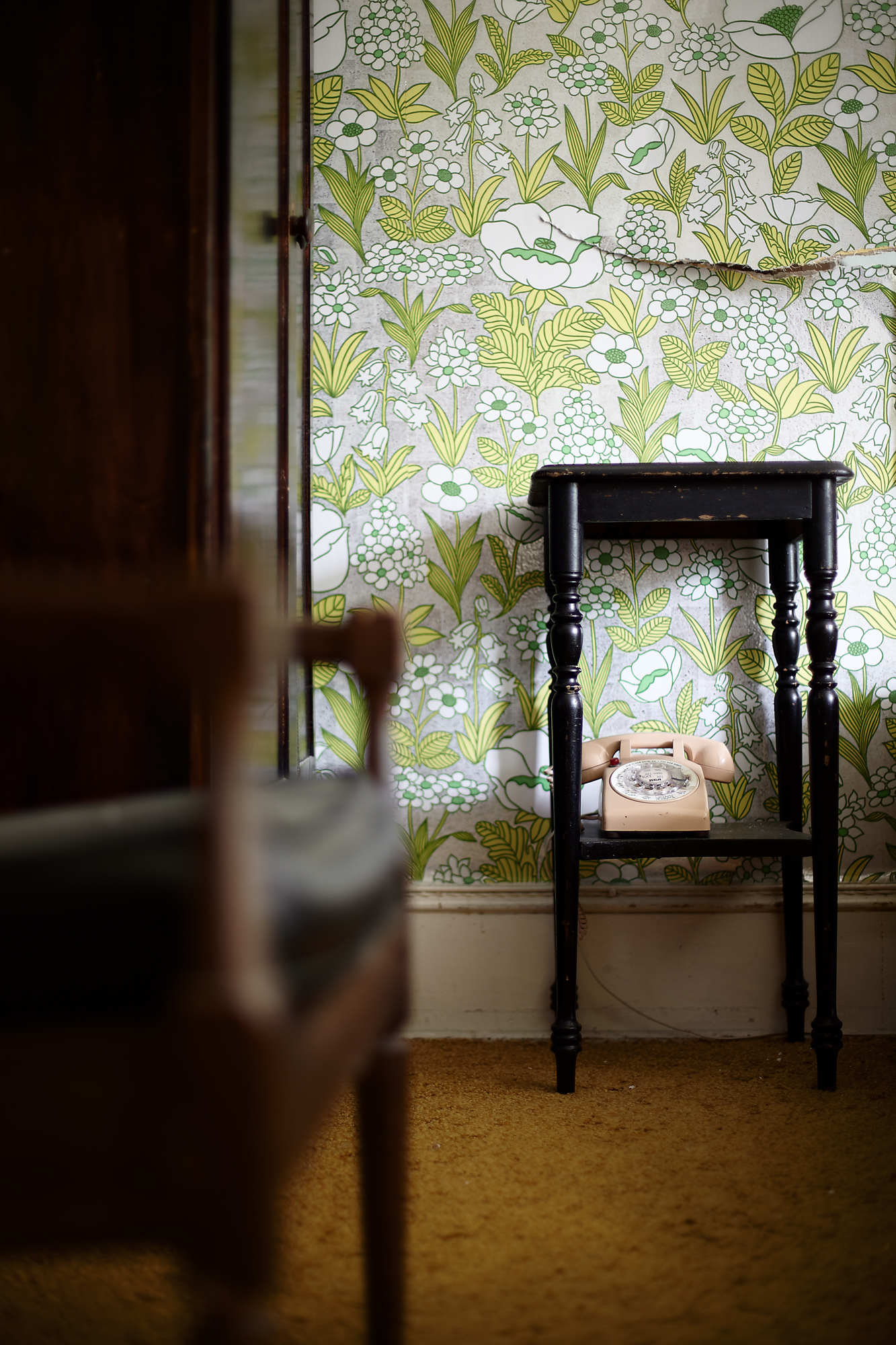 Detail of guest room at the Adler Hotel.