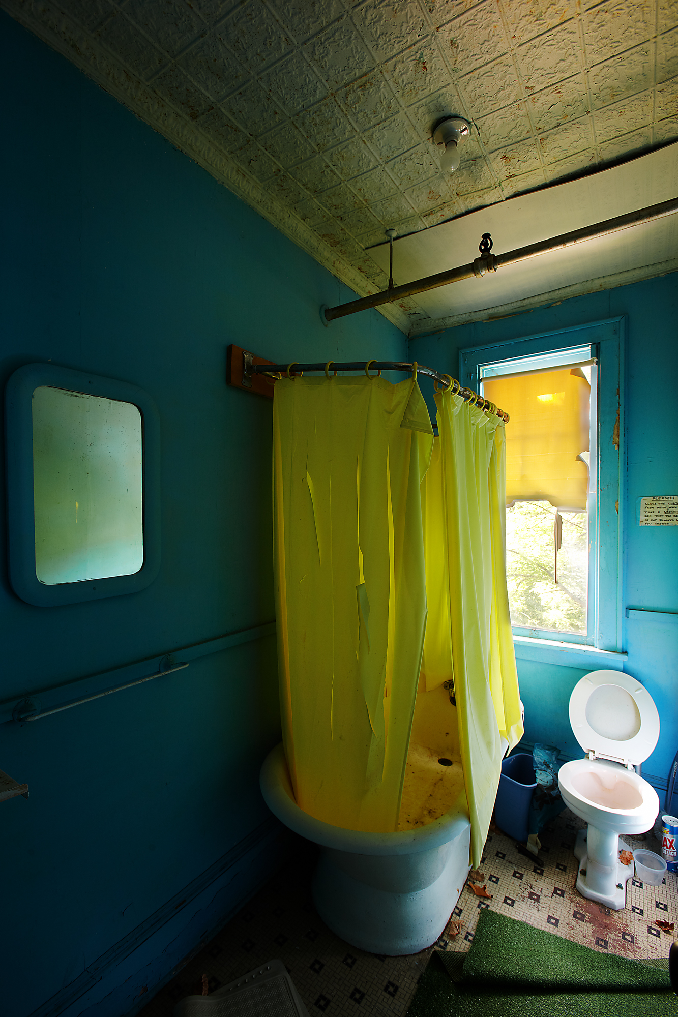 Colorful bathroom at the Adler Hotel.
