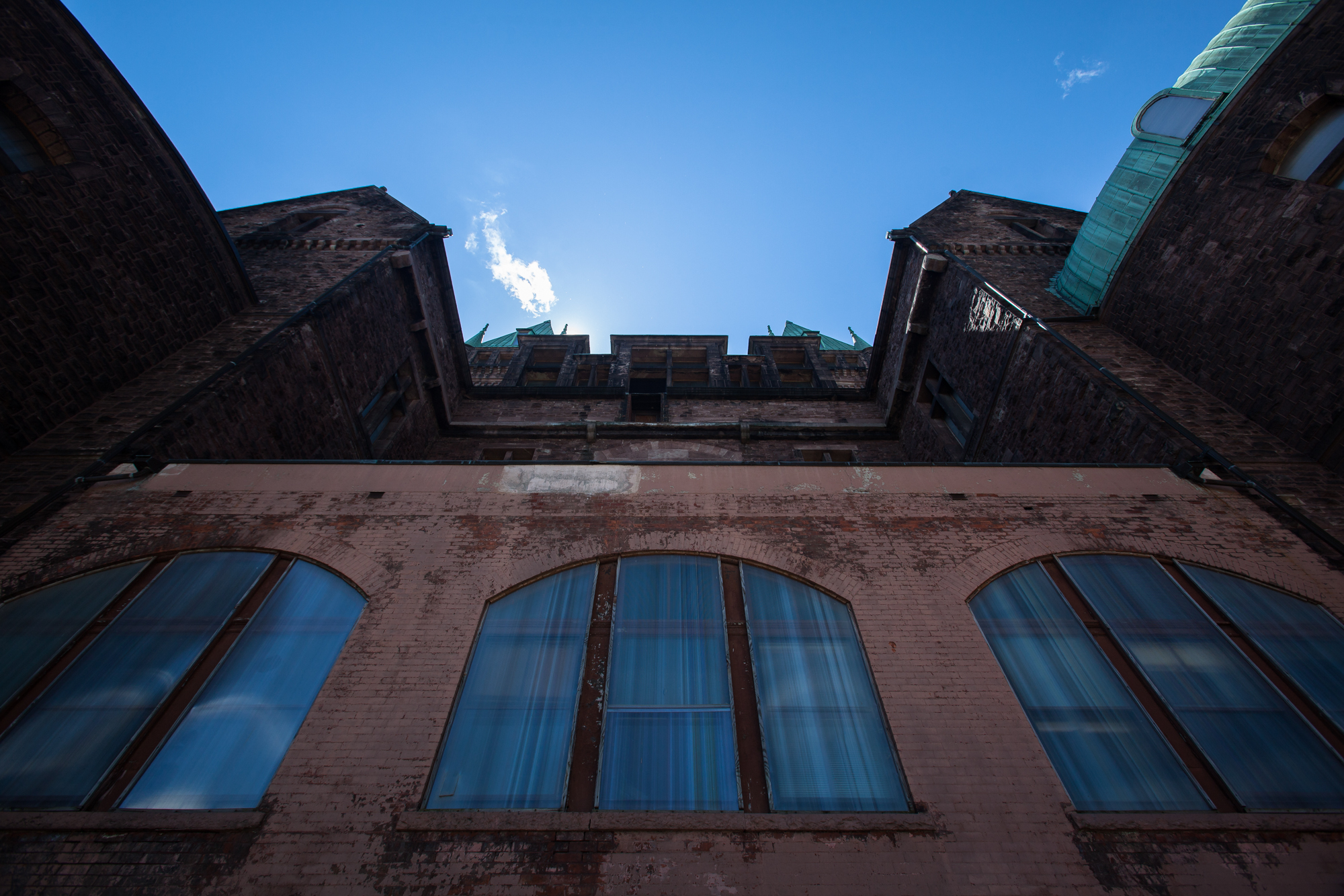 Rear exterior of Buffalo State Hospital