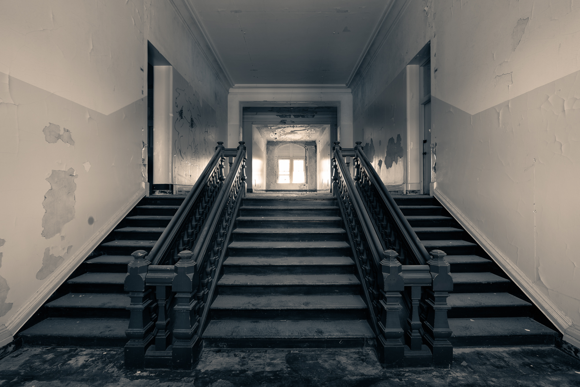 Stairs at Buffalo State Hospital.