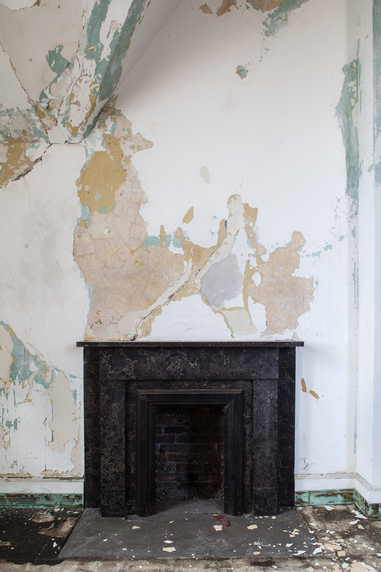 Fireplace in staff room at Buffalo State Hospital