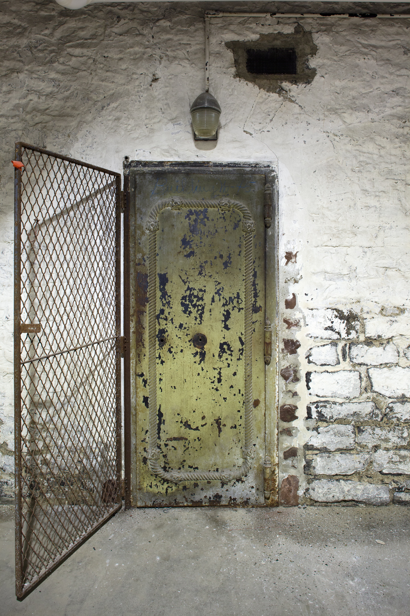 Secure door in the basement of Buffalo Stae Hospital