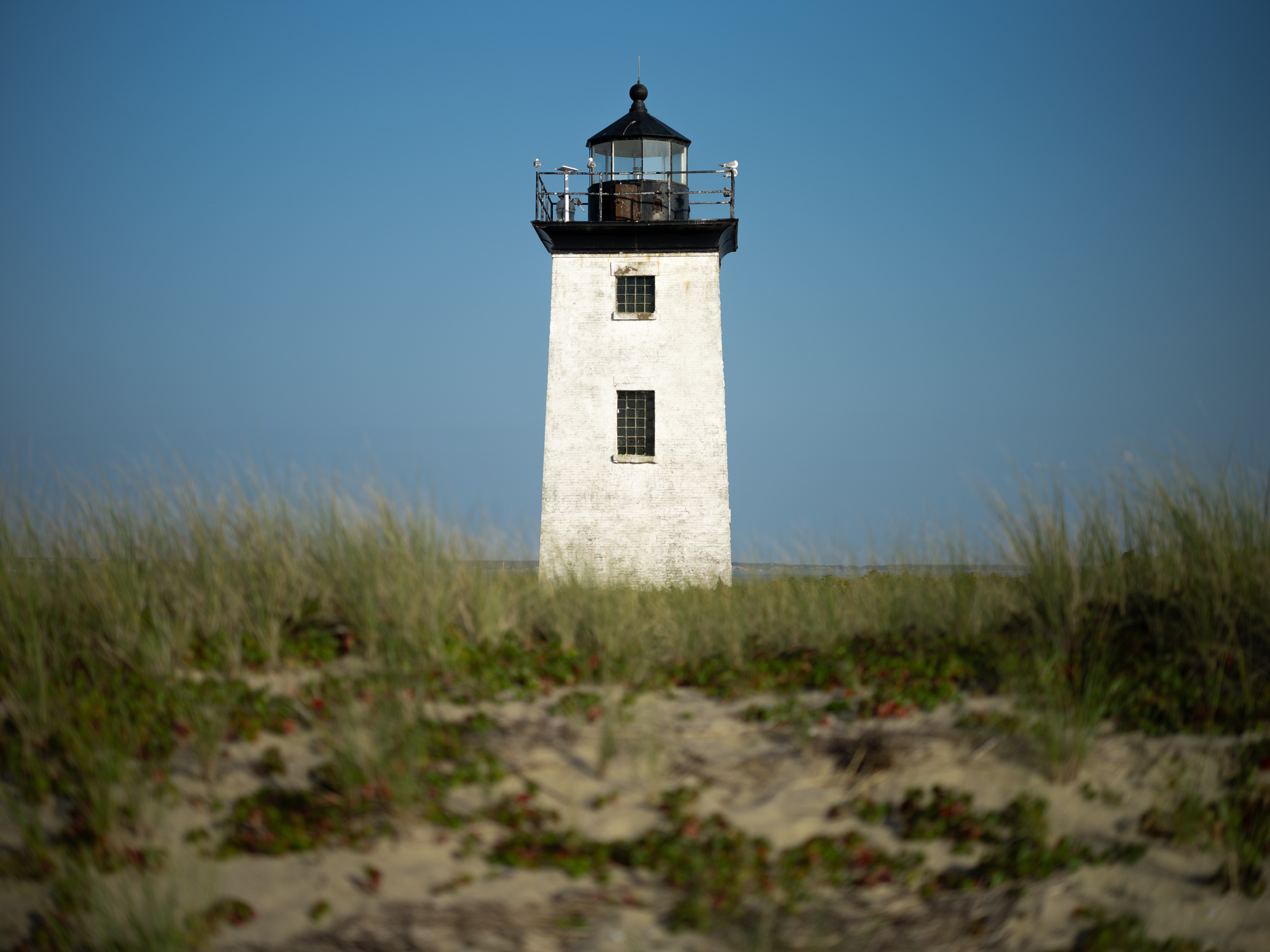 Long Point Lighthouse in Provincetown, Massachusetts mid-day.