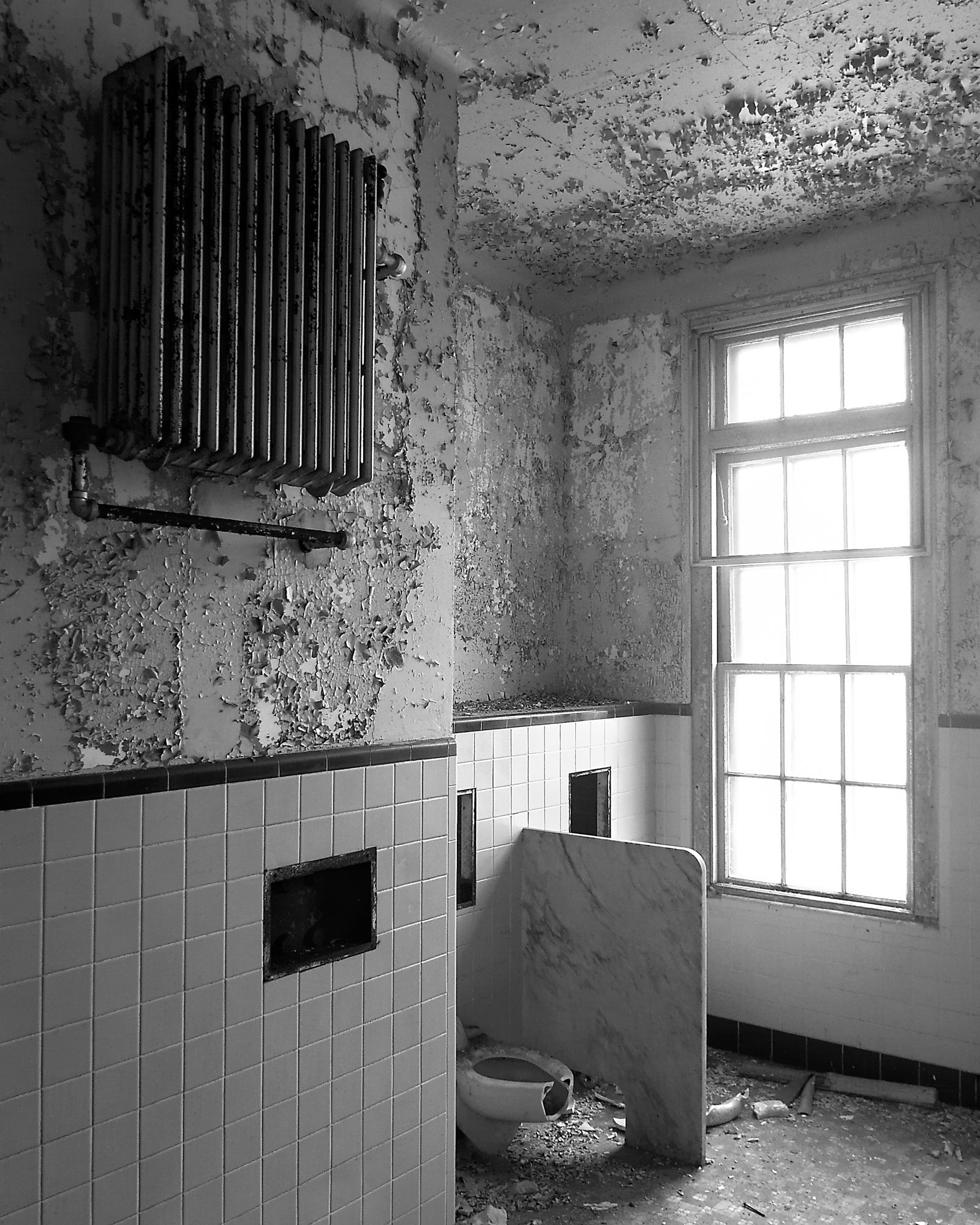 Bathroom in the North Infirmary at Northampton State Hospital