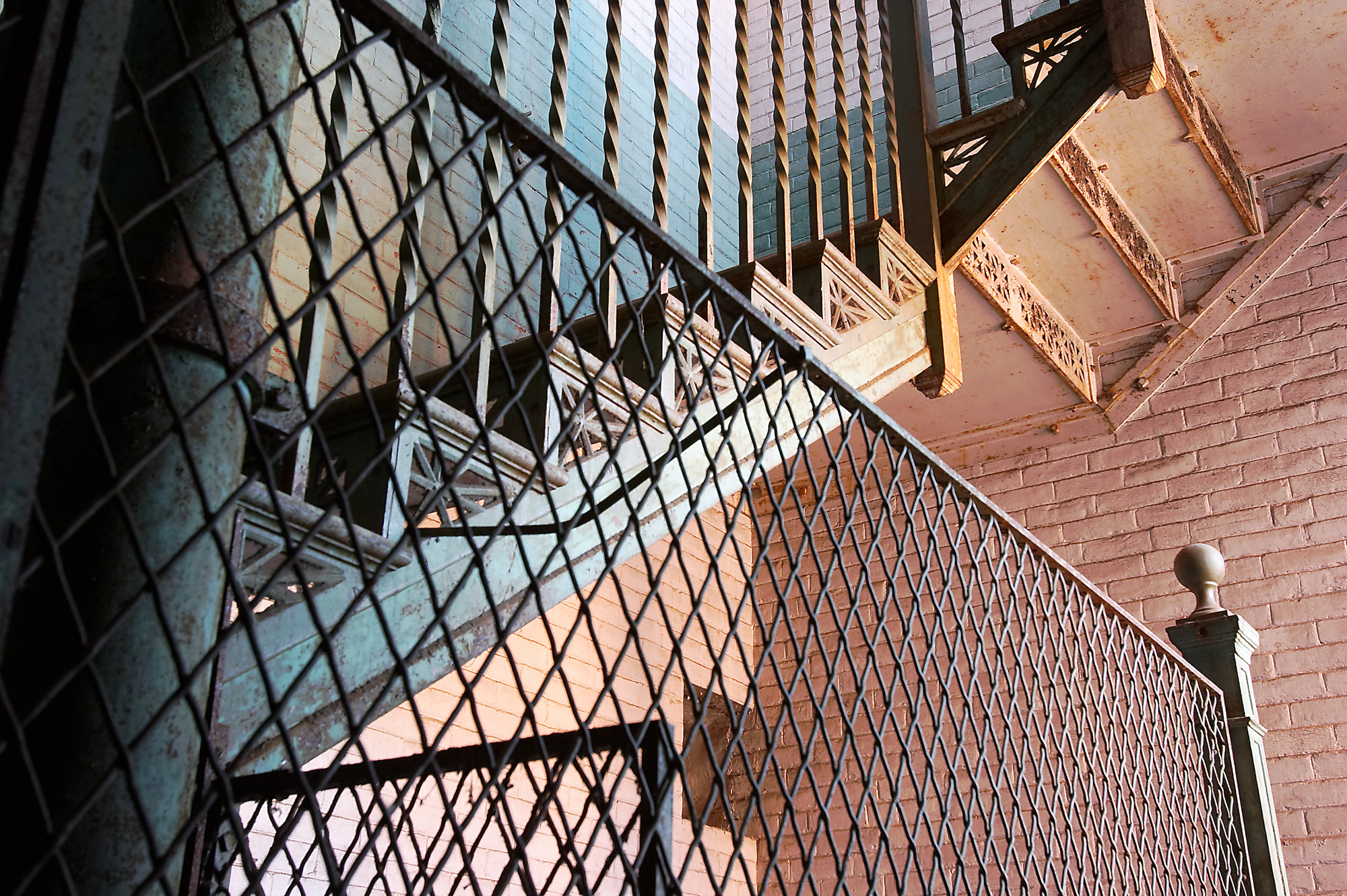 Caged stairs at Northampton State Hospital