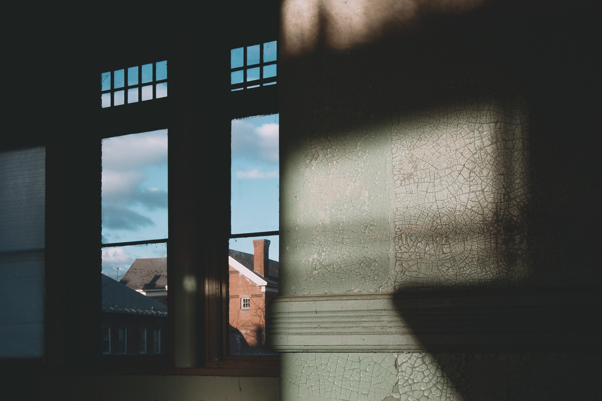 Northampton State Hospital windows in the morning.