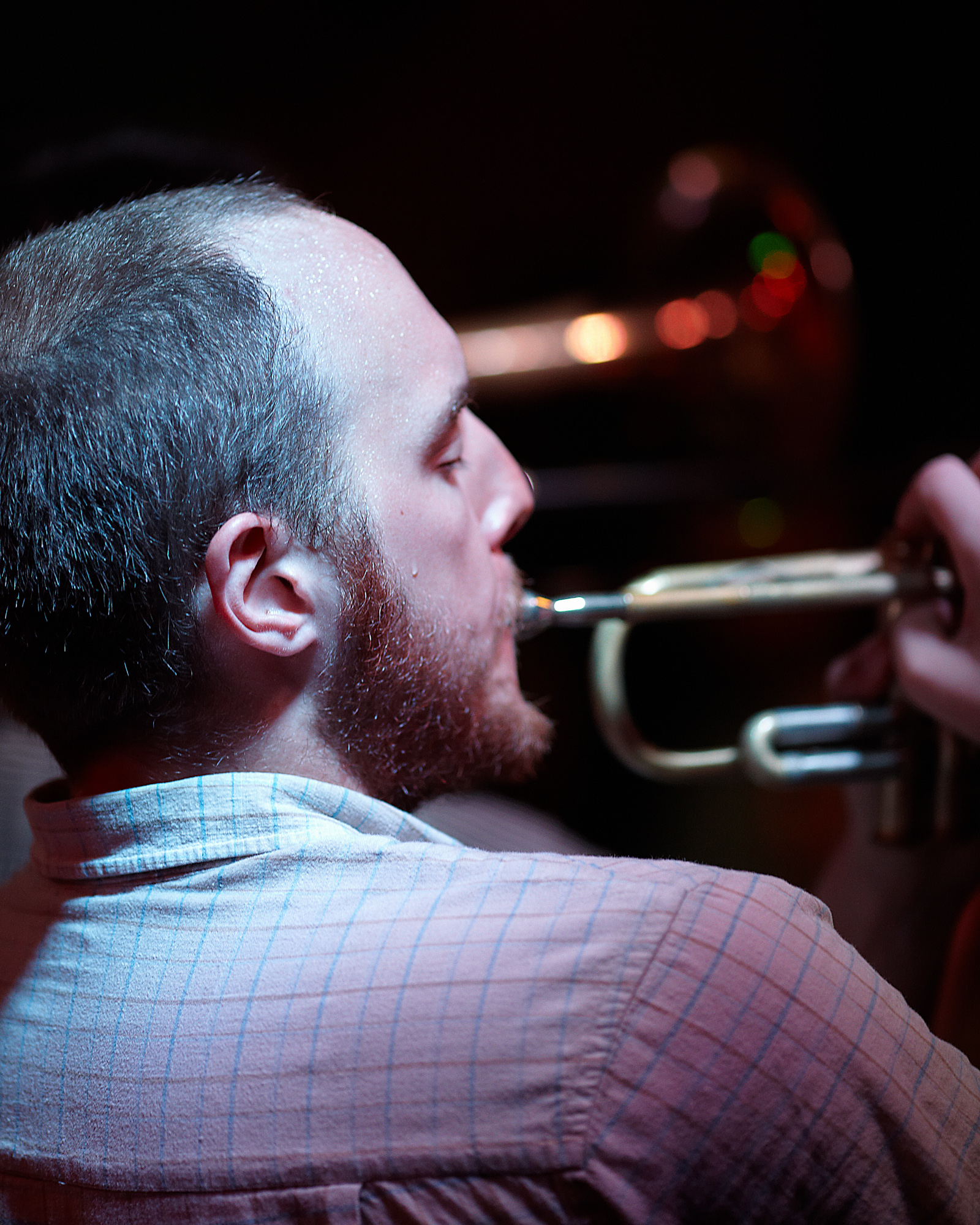 John Brown's Body trumpet player at the Welfleet Beachcomber July 31, 2010.