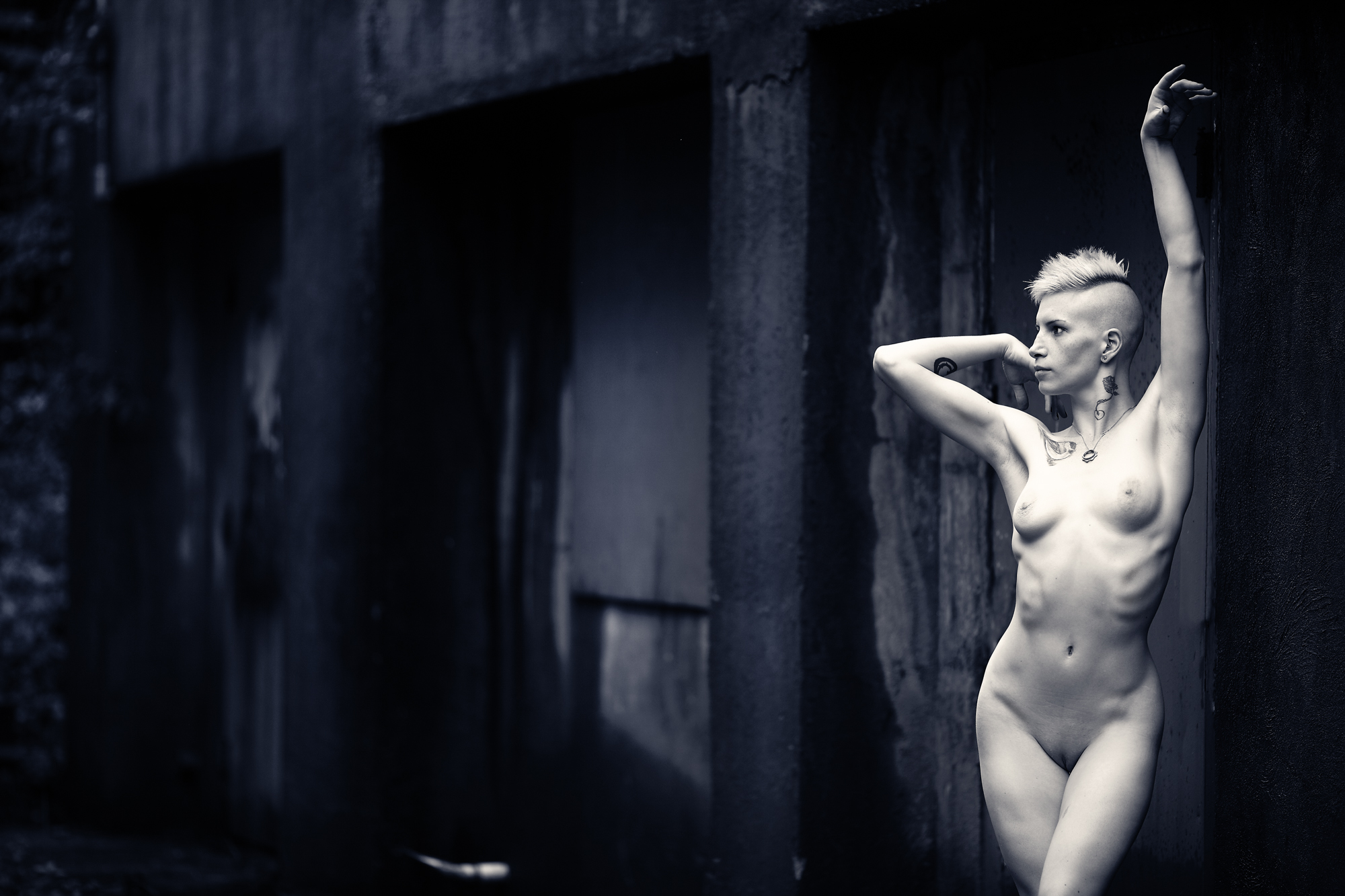 Photo of model Lauren at Central Steam Power Plant.
