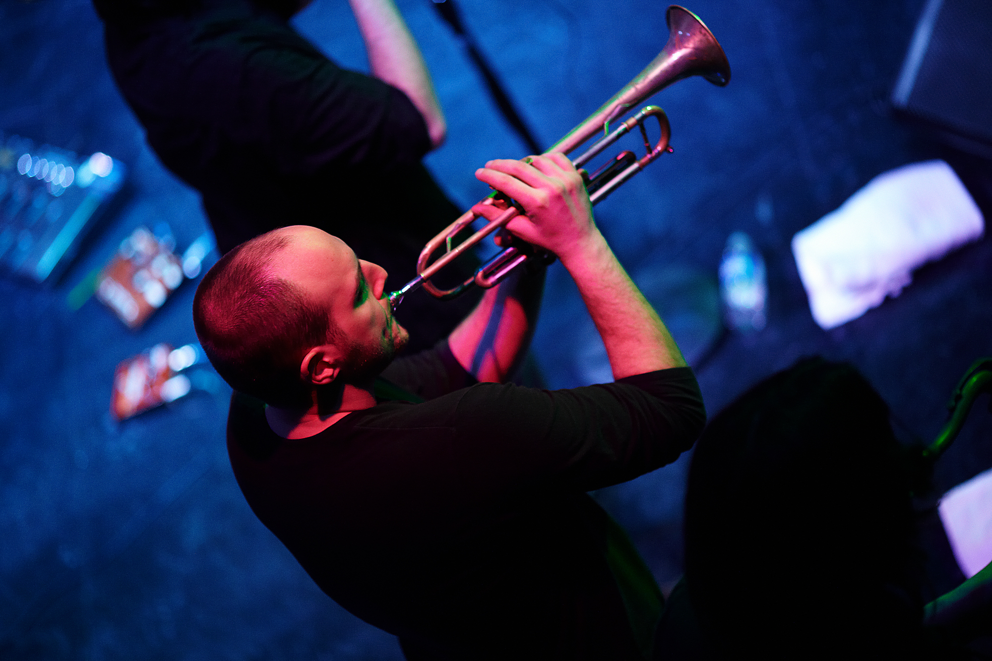 Trumpet player for John Brown's Body performs at the House of Blues in Boston, MA January 21, 2011.
