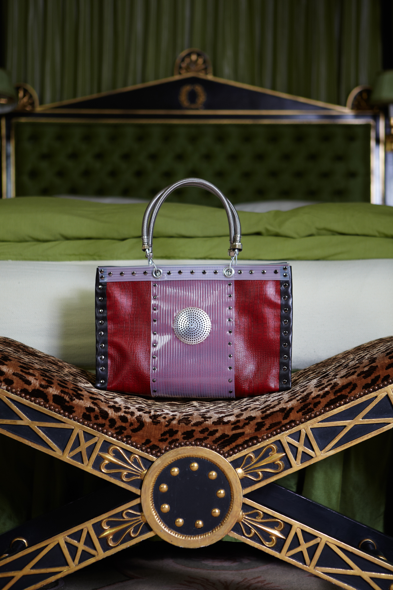 Purse at the Alice in Wonderland shoot location.