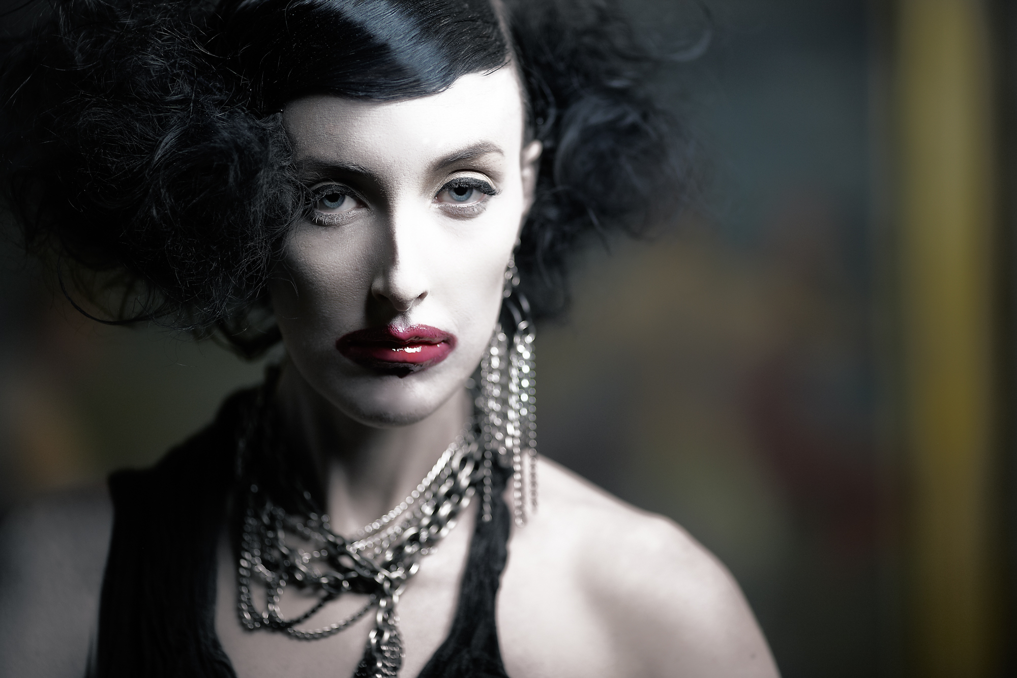 Model in DH Studios dress.