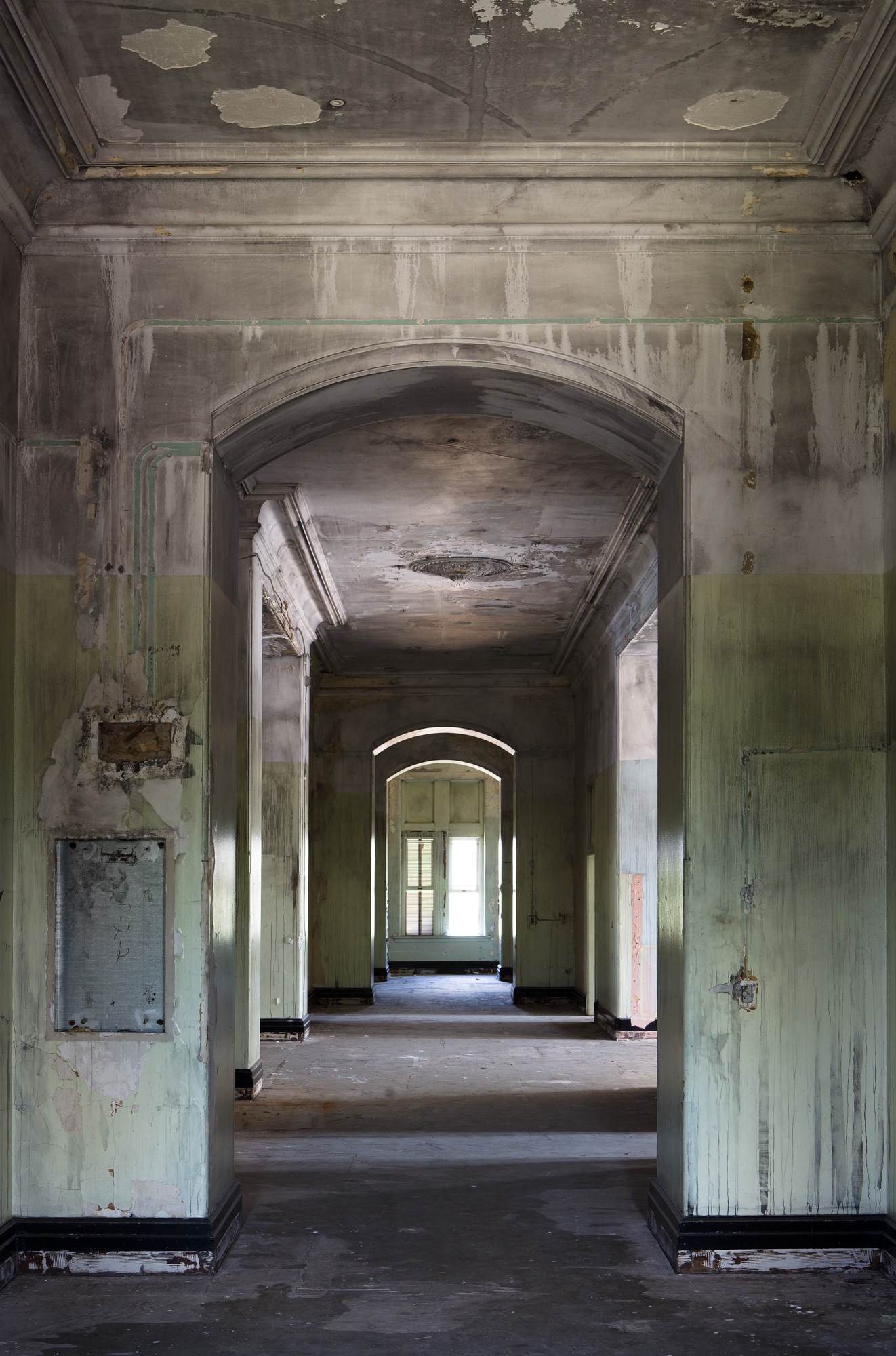 Series of doorways at Buffalo State Hospital.