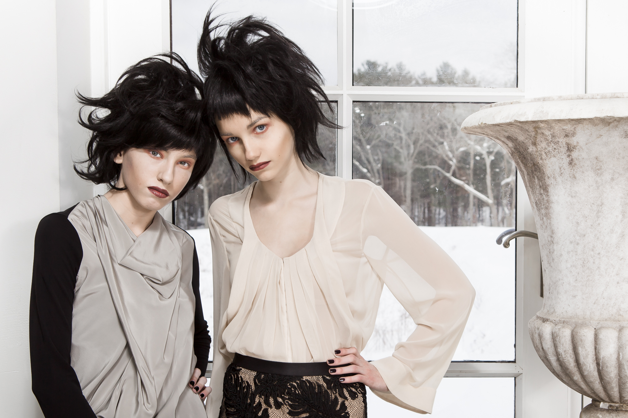 Models showing off items from the DH Studios 2014 collection.