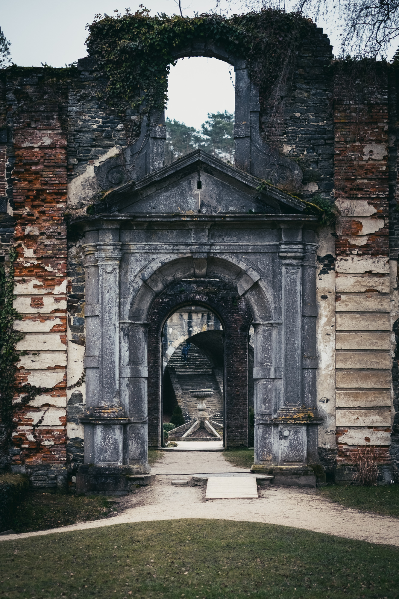 Exterior of Villers Abbey in Villers-la-Ville, Belgium