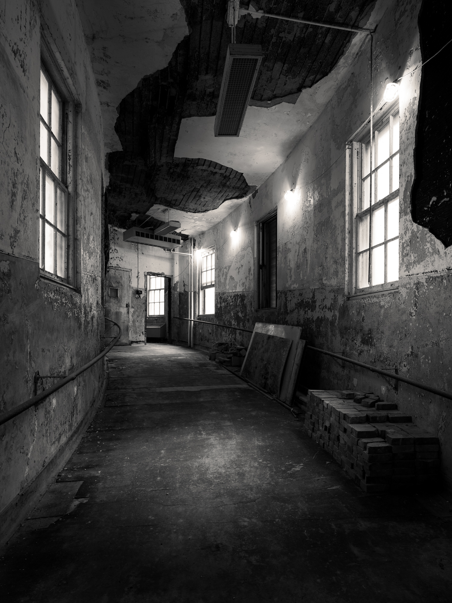 Connector between wards at Buffalo State Hospital