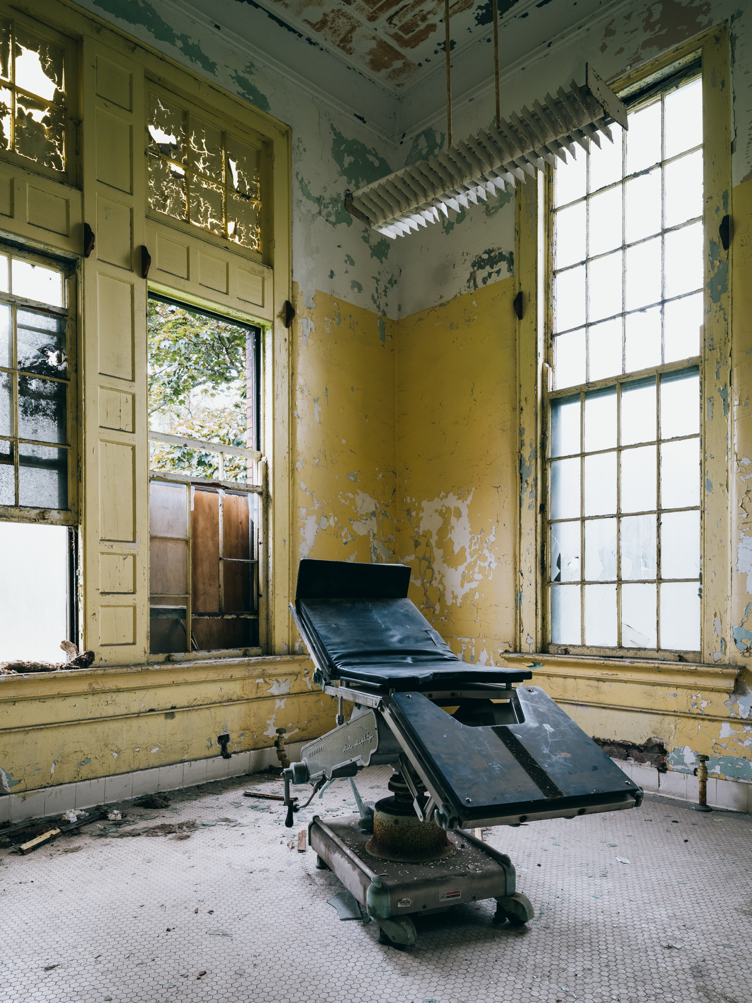 Examination table at Buffalo State Hospital