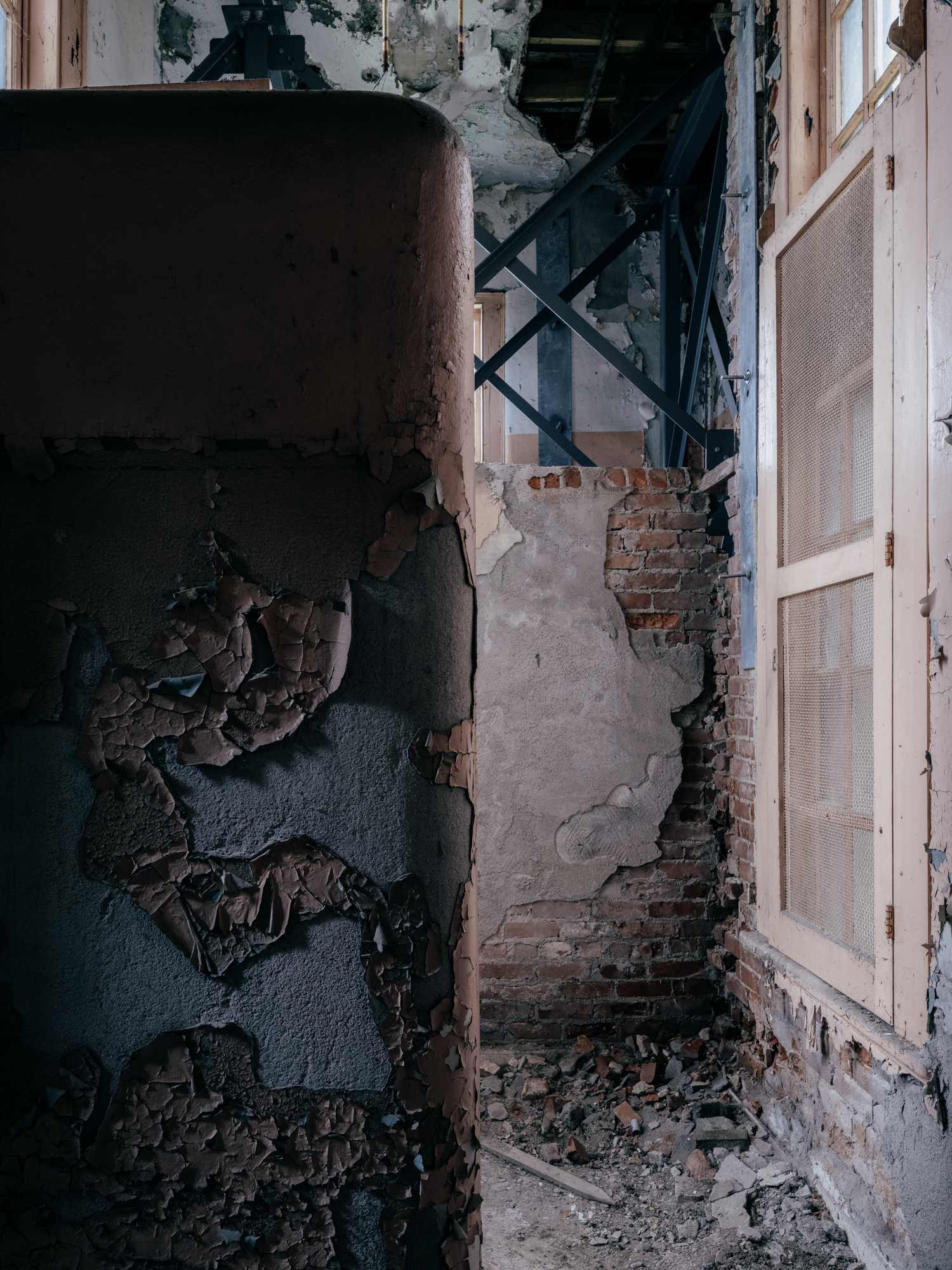 Crumbling area at Buffalo State Hospital