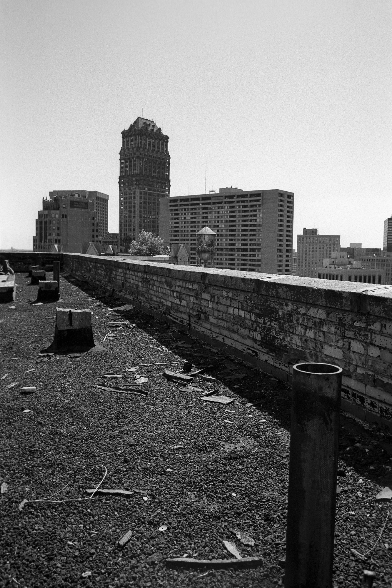 Roof of he Wurlitzer building in Detroit, MI