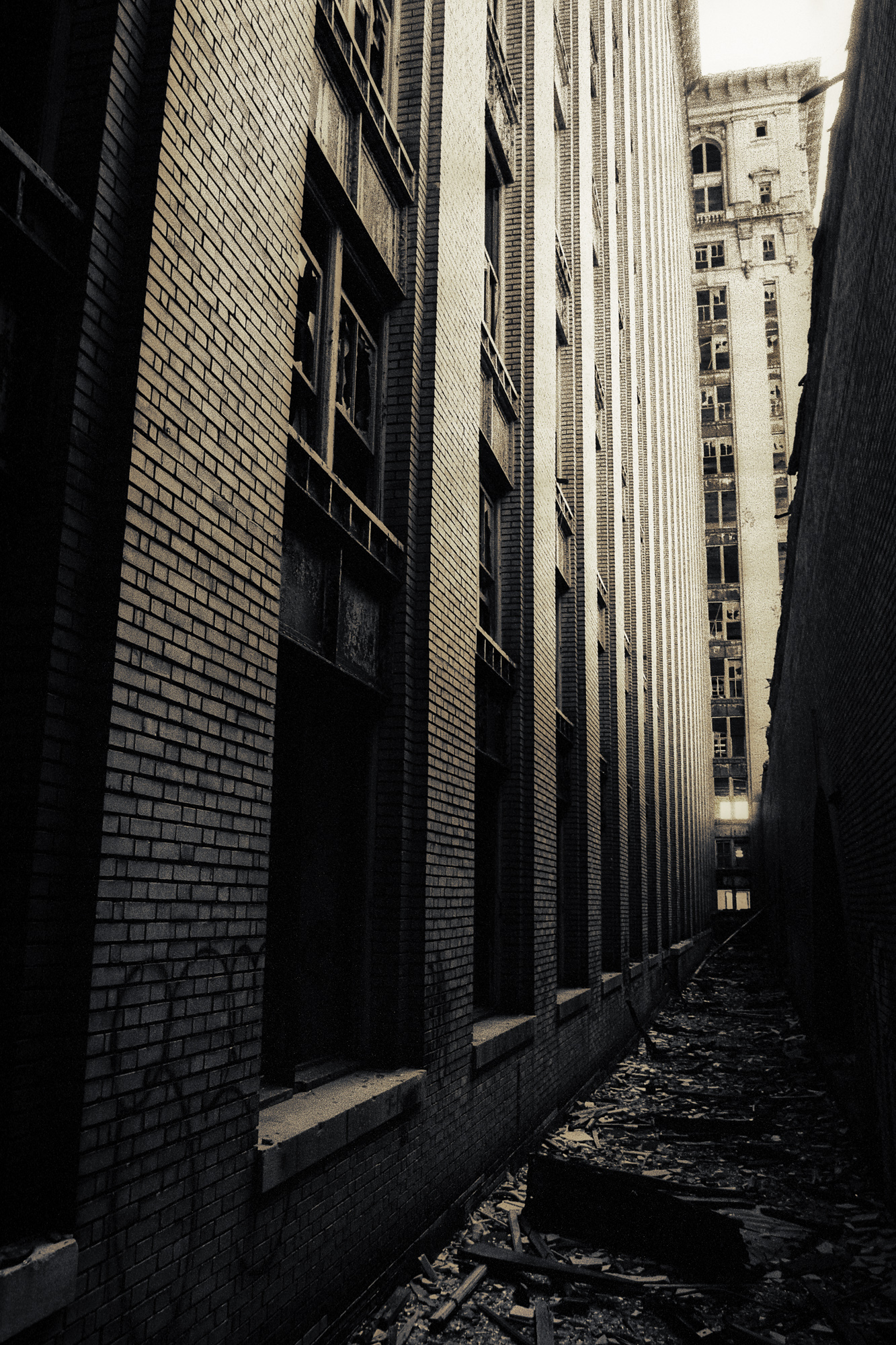 Exterior area of Michigan Central Station in Detroit.