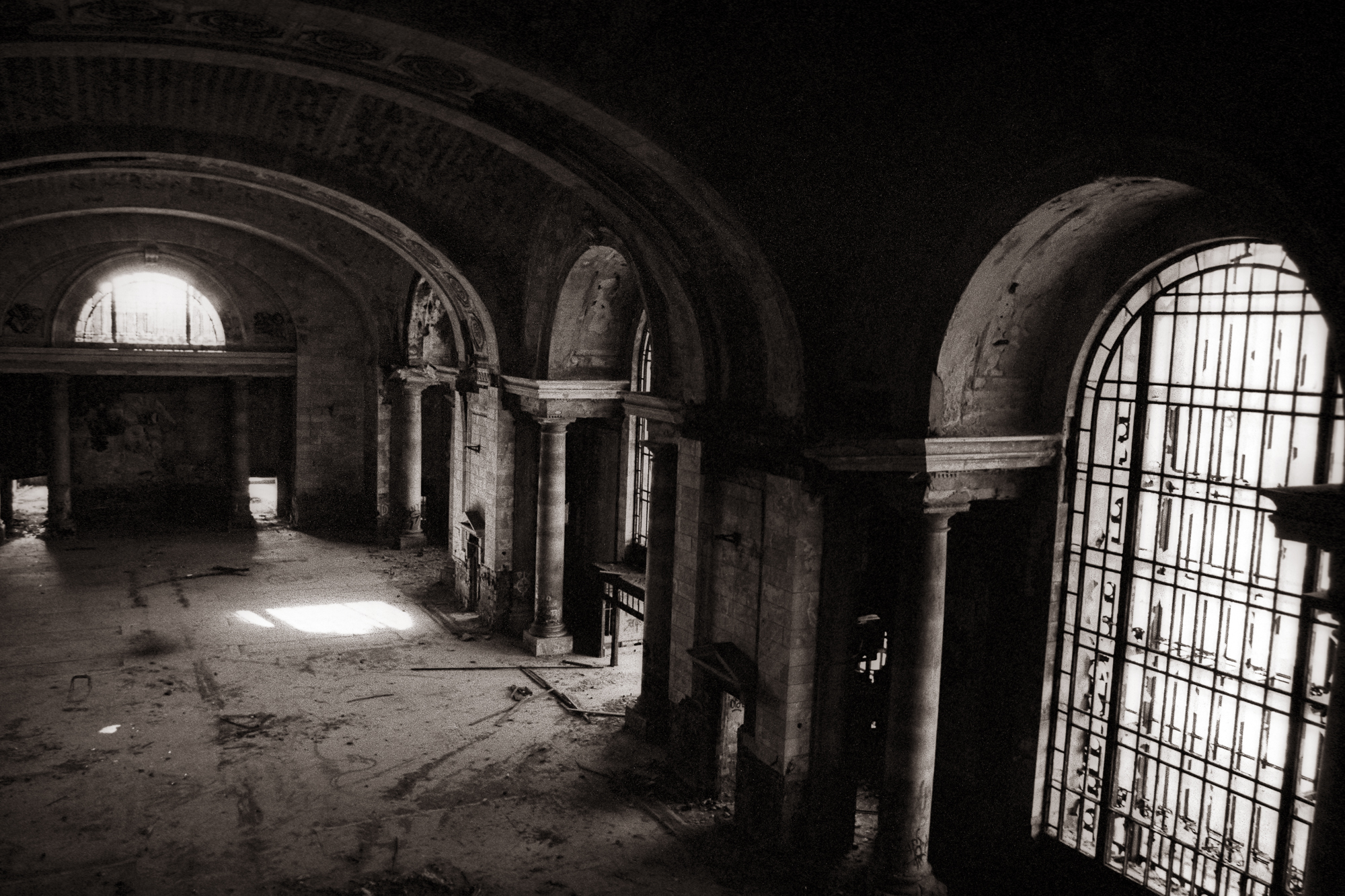 View of the main concourse at Michigan Central Station in Detroit.