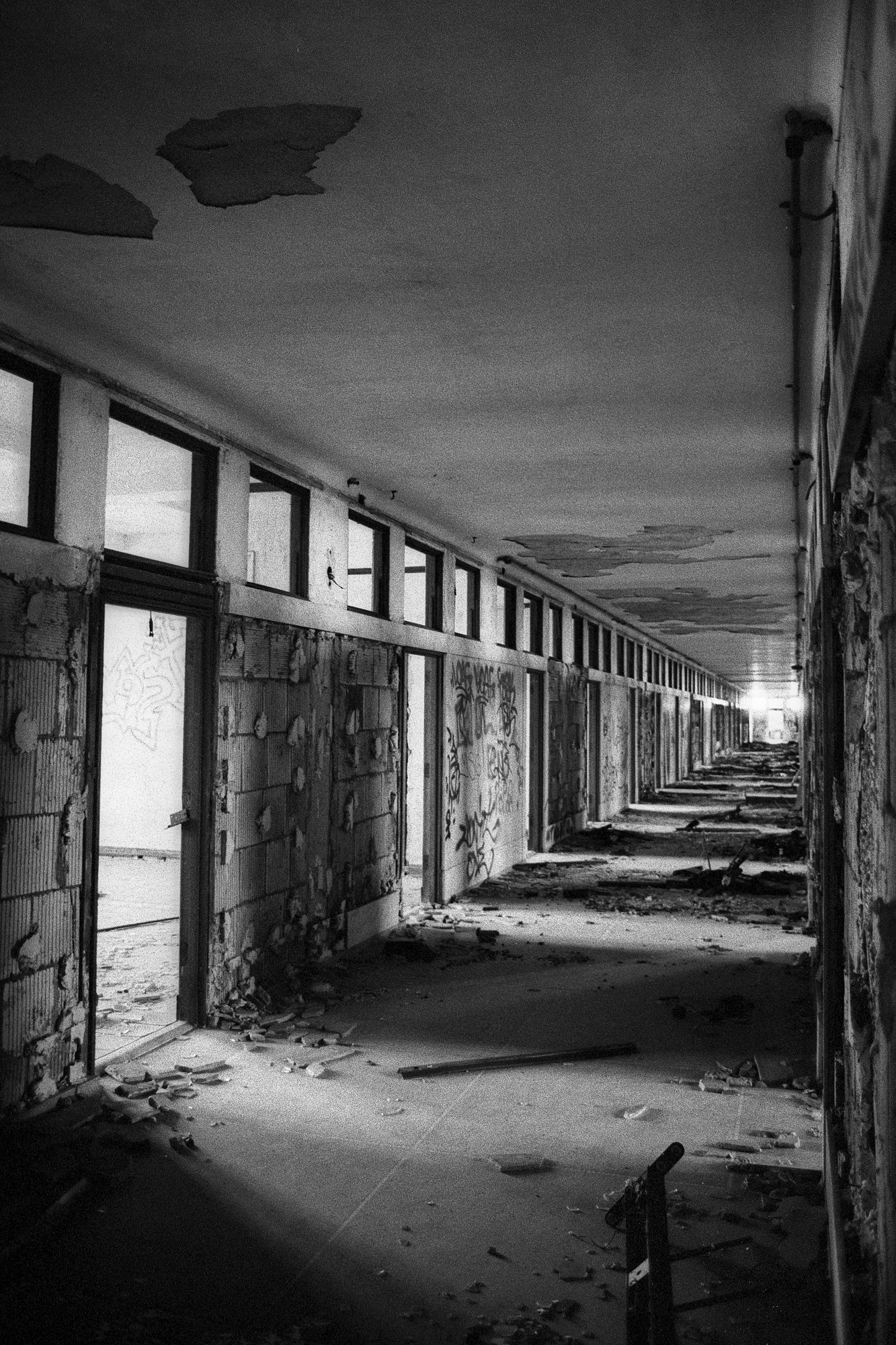Interior hallway of Michigan Central Station in Detroit, MI.