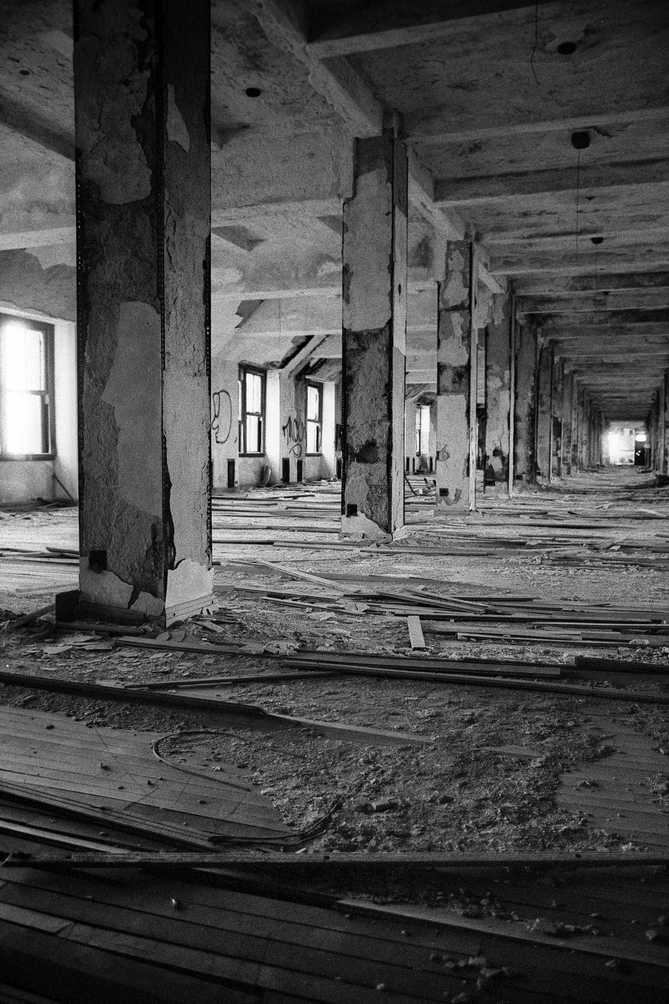 Interior work area of Michigan Central Station in Detroit, MI.
