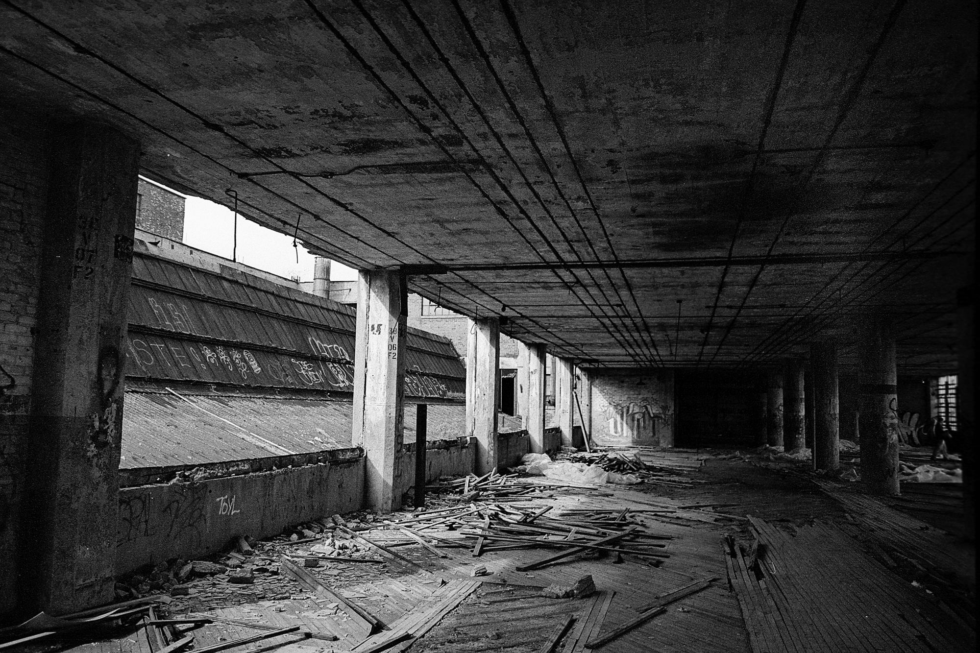 Factory floor at the Packard Plant in Detroit, MI.