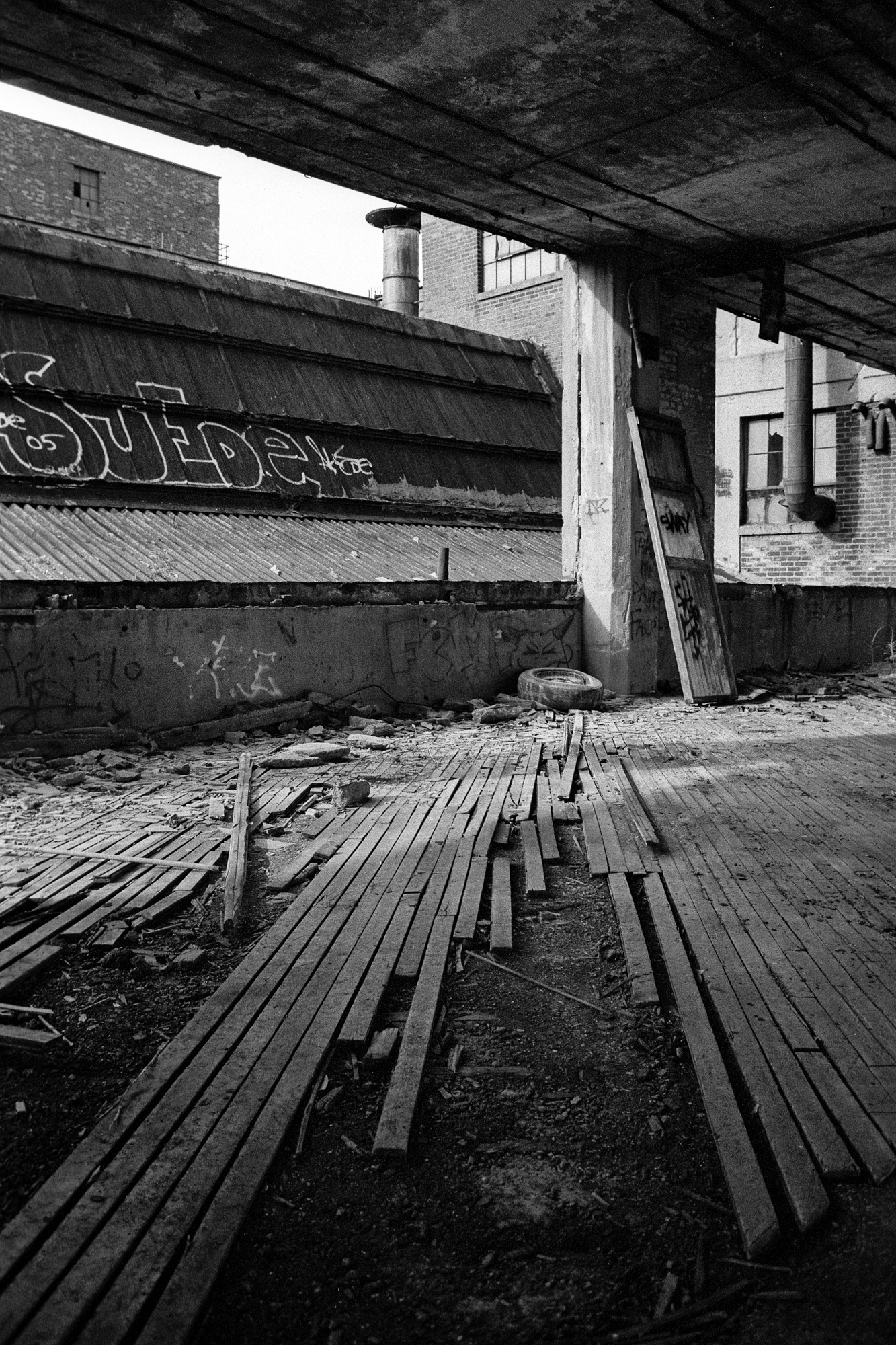 Coleup of factory floor at the Packard Plant in Detroit, MI.